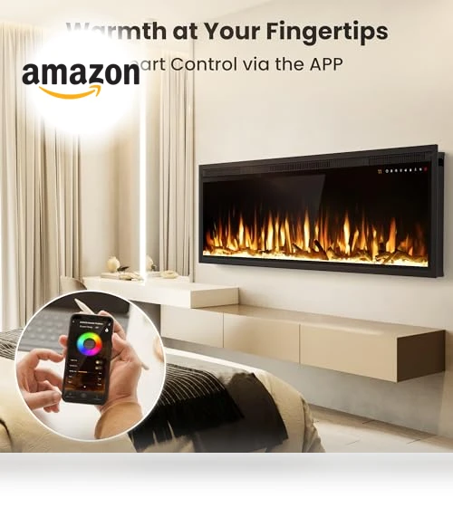 WiFi-Enabled Electric Fireplace Heater — Electric Heating Solutions, Alpaca