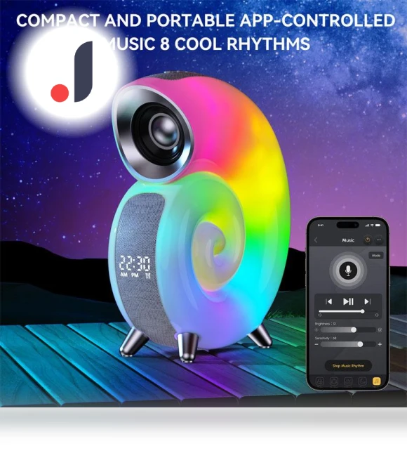 Smart Bluetooth Speaker with Alarm Clock and Sleep Light — Alarms & Clocks, Thunder And Fire