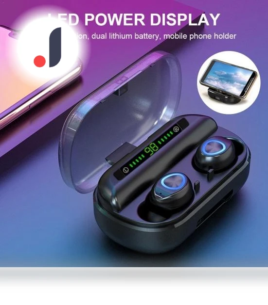 Wireless Bluetooth Earbuds with LED Display — In-Ear Headphones, Puntos Electronics
