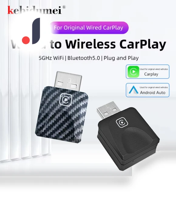2-in-1 Wireless CarPlay & Android Auto Adapter — Phone Accessories, Kebidumei
