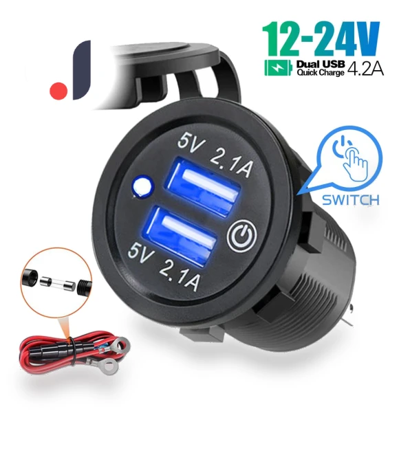 Dual USB 4.2A 12-24V Car Charger — Vehicle Power Solutions, Cars Auto Home