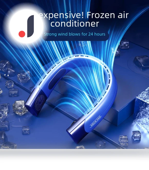 High Power Wind Portable Hanging Neck Fan with Digital Display — Portable Cooling Solutions, AI Supermarket