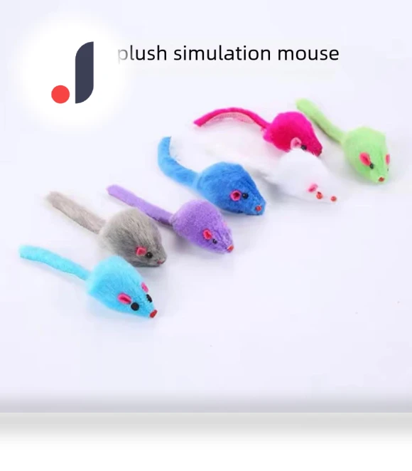 Interactive Squeaky Plush Cat Toy Mouse — Mice & Animals, AI Supermarket