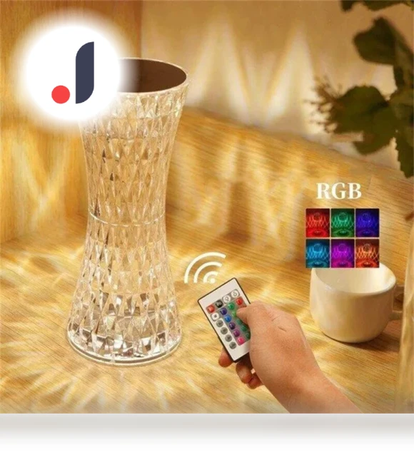 LED Crystal Table Lamp with Small Waist Projector — Desk & Table Lighting, Cosy Homes
