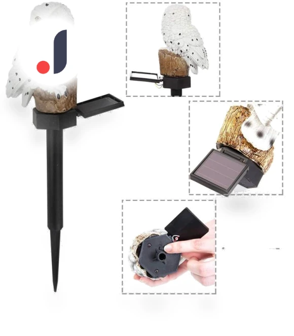 Owl-shaped Solar-Powered LED Lawn Light — Outdoor Security & Flood Lighting, AI Supermarket