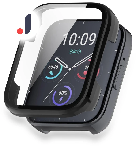 PC Case with Tempered Glass, Smart Watch G V9 Screen, Protective Case with Scratch Green — Screen Protectors, Happy Electronic King