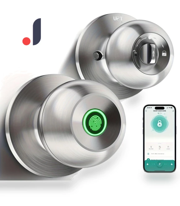 Smart Door Handle with Fingerprint Scanner — Locks, Living style