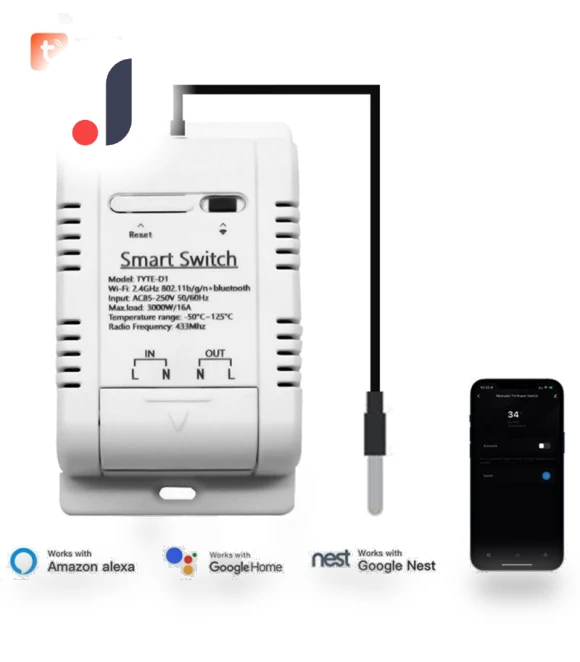 Smart Temperature Monitor and Thermostat Switch — Home Climate Control, Vinde Home