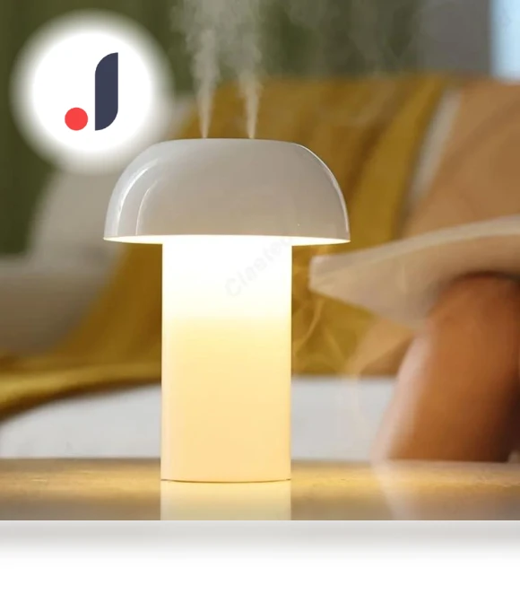 Touch Control Mushroom Table Lamp Humidifier Night Light with Brightness Adjustment — Standing Lights, Darling Women Boutique