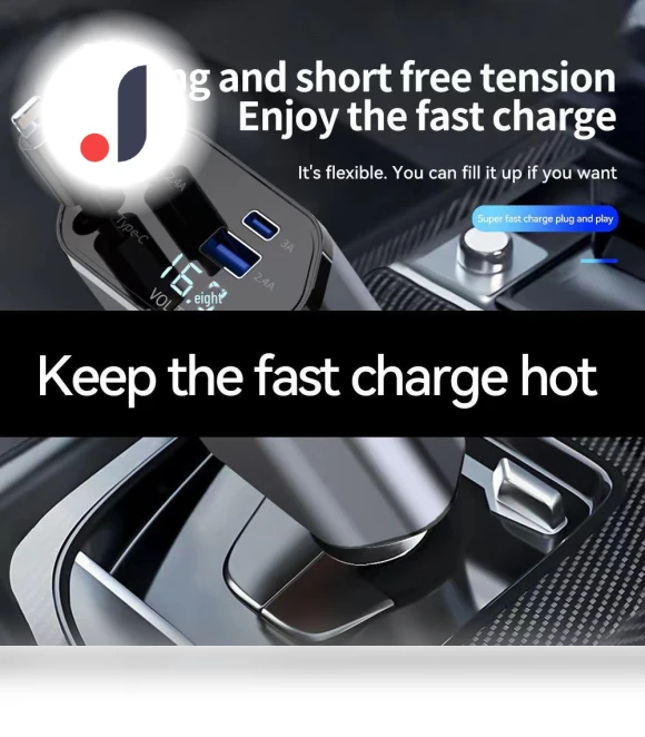 Ultra-Fast 120W Car Charger with Retractable Cable — Chargers, AI Supermarket