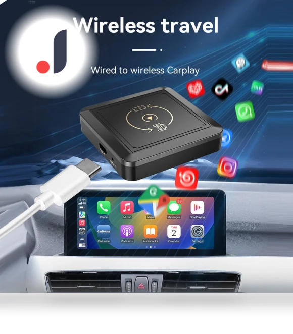 2-in-1 Wired Wireless CarPlay Android Auto Adapter — Stereo Receivers, A Auto Parts Mall
