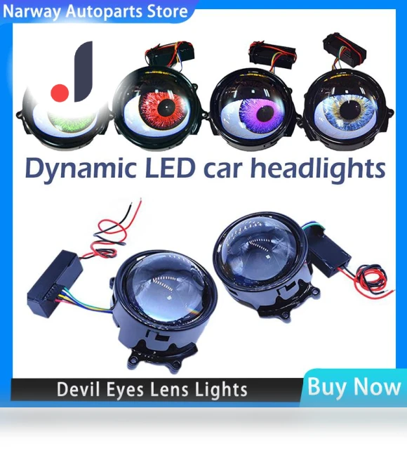 3-inch Dynamic Devil Eyes Lenses — Headlight, 888 Auto Parts Town