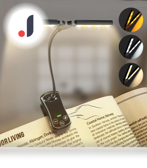 Adjustable Rechargeable Touch Book Light — Reading Lights, Elegant Living House