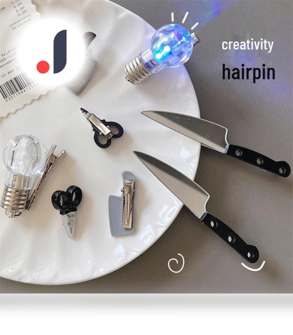 Creative Hair Clip in the Shape of a Light Bulb — Barrettes, AI Supermarket