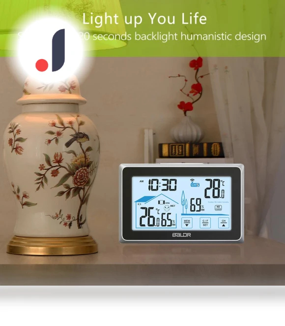 Electronic Hygrometer, Smart Weather Station — Home Climate Control, Elegant Living House