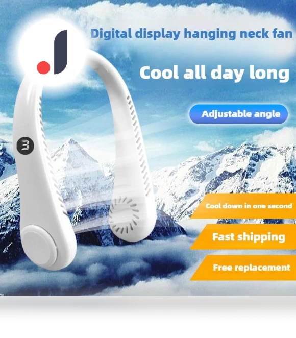 Portable Neck Fan with Digital Display — Portable Cooling Solutions, Lntelligent Living Hall