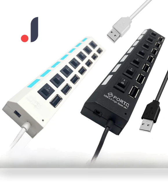 7-port USB 2.0 Hub with Independent Switches — USB Hubs, AI Supermarket