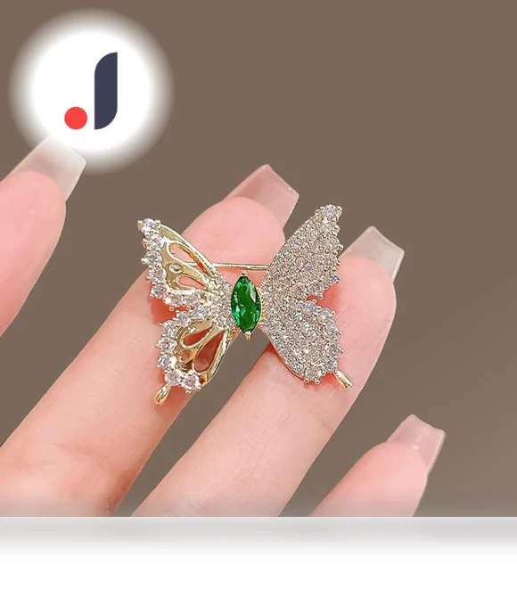 Diamond Butterfly Smart Flash Brooch — Pins & Brooches, JEWEL HOME