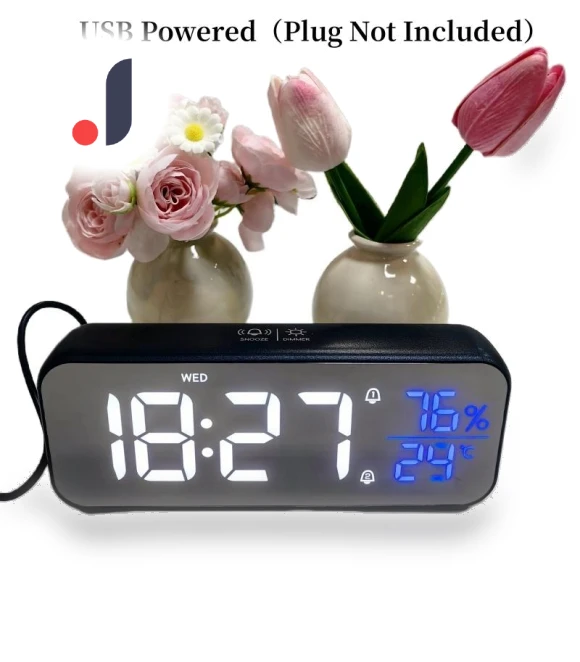 Digital Alarm Clock with Temperature and Humidity Sensor — Alarm, Stone Home