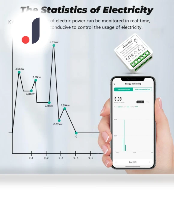 Mini Smart Switch with Energy Monitor — Smart Home Modules, AUBESS