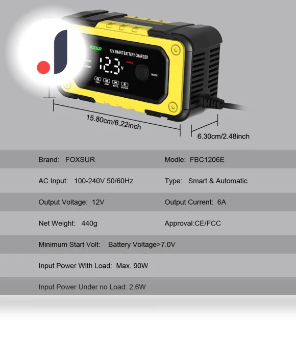 Smart Battery Charger for Auto Moto Lead-Acid AGM Gel VRLA — Chargers, IKEA Supermarket