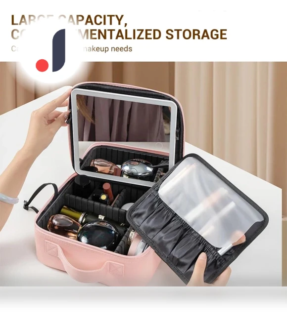 Smart LED Cosmetic Bag with Mirror — Cosmetic Cases, KITCHEN-MALL