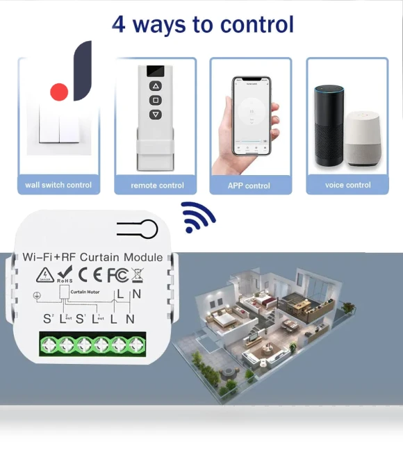 WiFi Smart Curtain Switch — Smart Home Modules, Build My Home