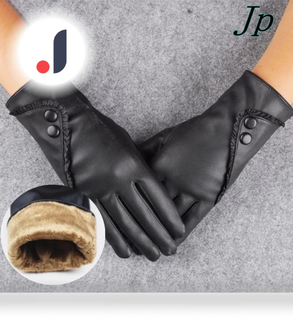 Winter Soft Leather Gloves with Touchscreen — Arm Warmers, WomWear