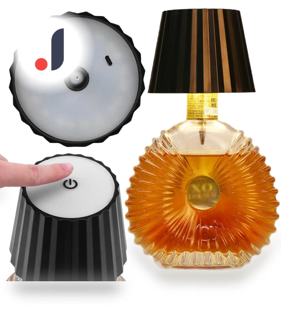 Wireless Bottle Table Lamp — Desk & Table Lighting, Rainbow Rain