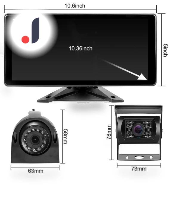10.36-inch 4-Channel Touch Screen Monitor — Rearview Safety Systems, GreenYi