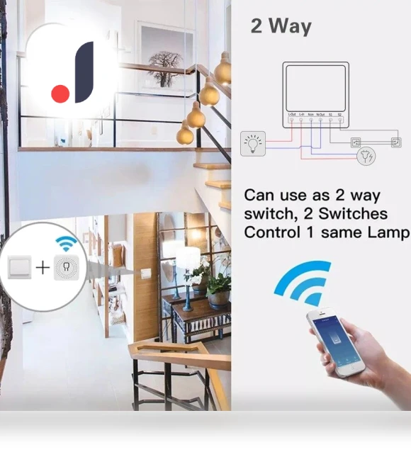2-Position Mini Smart Switch — Smart Home Modules, Rainbow Rain