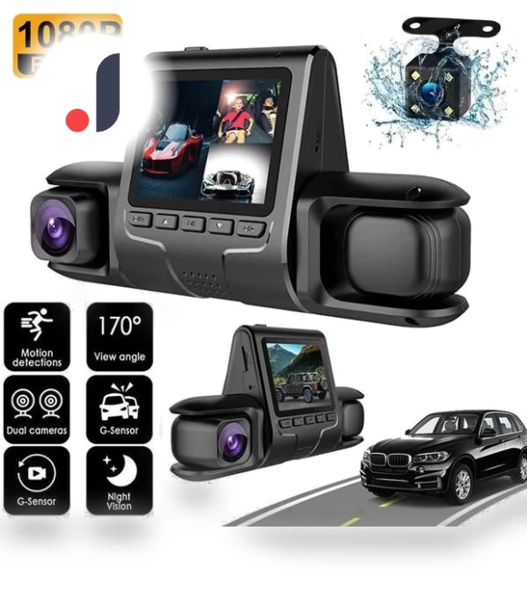 3-Lens Dash Cam — Dashboard Cameras, Janezhi