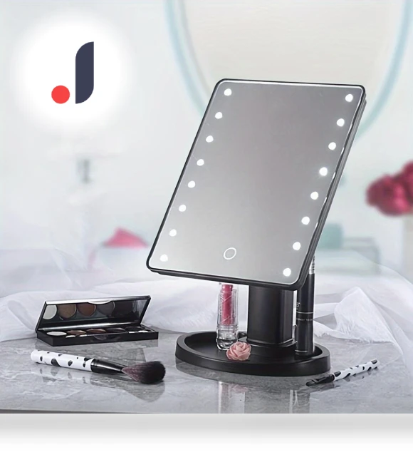 Adjustable Cosmetic Mirror with LED Lighting — Handheld, Build My Home
