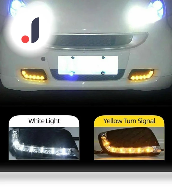 Automotive LED Daytime Running Lights DRL Bulb + Turn Signal — Daytime Running Modules, Rainbow Rain