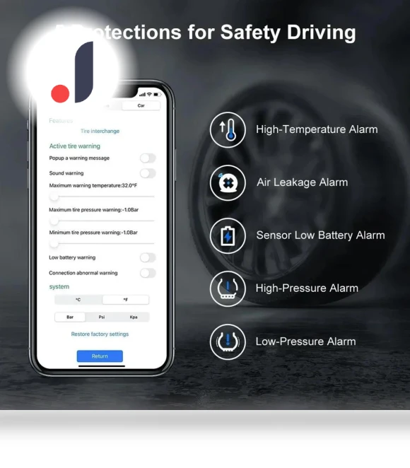 Bluetooth 5.0 TPMS with Mobile Display — TPMS Sensor Replacements, JOHO
