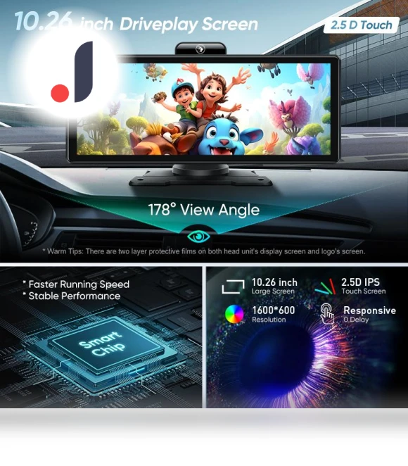 Carplay Android Auto Smart Player Rearview Mirror Dash Cam — Car Installation Essentials, JOHO - CarGear