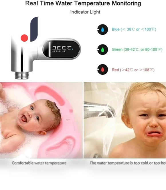 Digital LED Shower Temperature Display — Home Climate Control, Seahorse Home