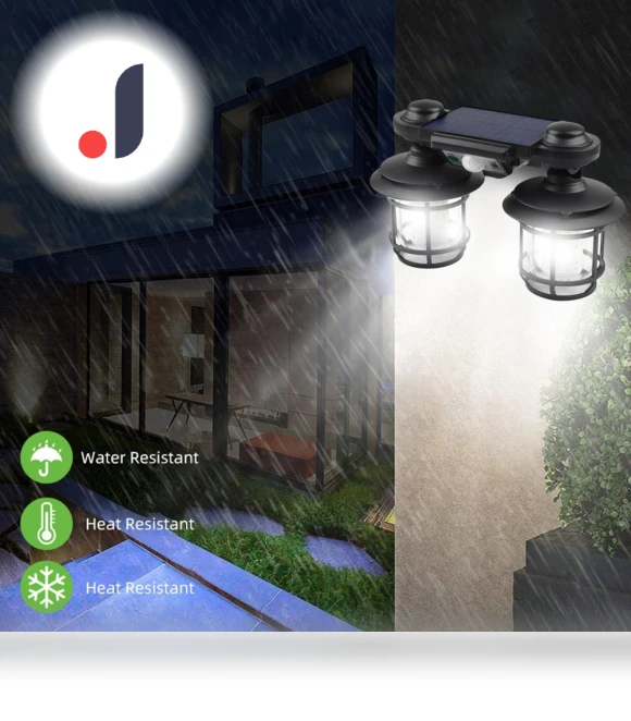 Double Head Solar Pendant Light Outdoor — Garden Illumination, Home Of Auto Parts