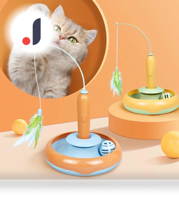 Electric Cat Funny Stick Feather Fishing Rod — Cat Playthings, Pet family bucket