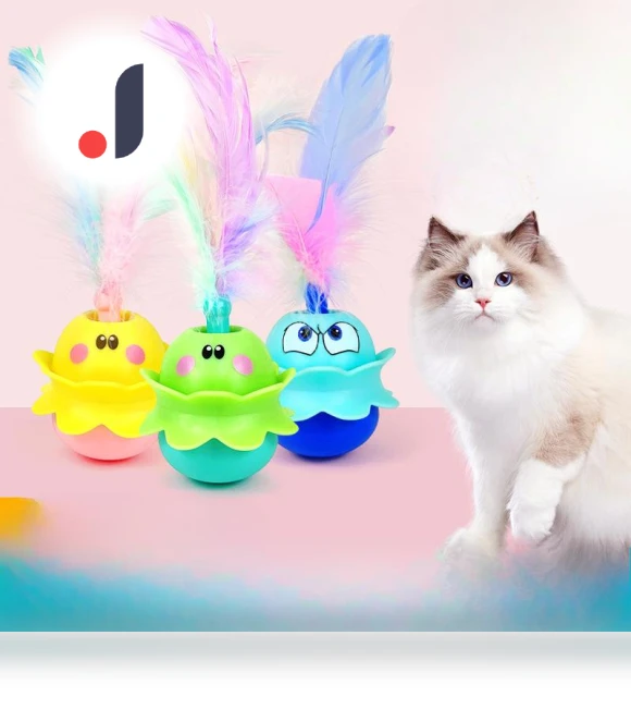 Electric Tumbler Feather Automatic Cat Toy — Cat Playthings, Pet family bucket