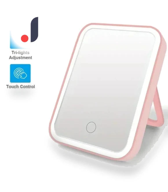 LED Makeup Mirror with Touch Screen — Handheld, AE Selection