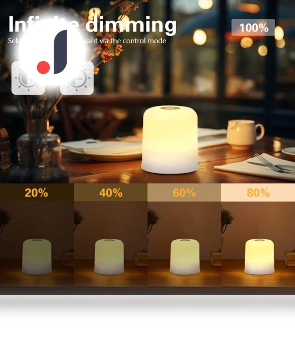 LED Touch Lamp — Desk & Table Lighting, Rainbow Rain
