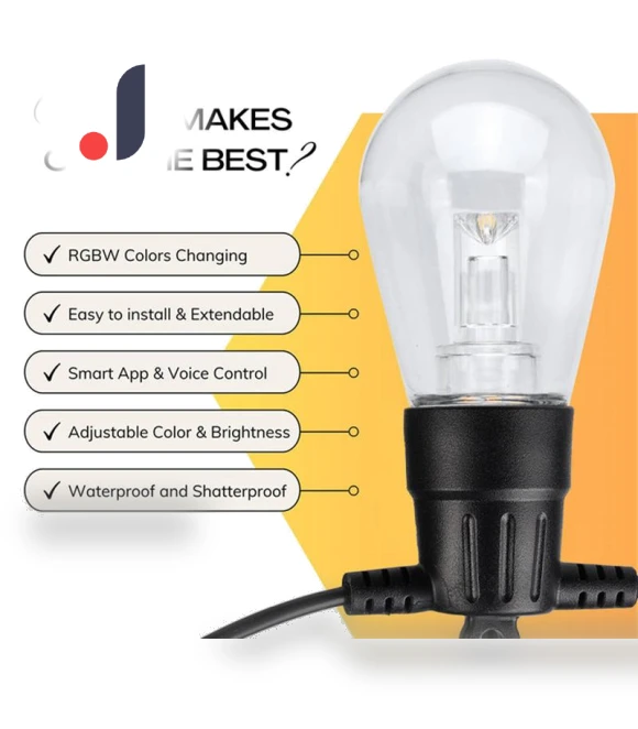 Outdoor Smart RGB Christmas Lights — Outdoor String Lights, Rainbow Rain