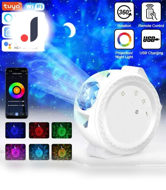 Smart Starry Sky Projector Galaxy Projector — Night Lights, Rainbow Rain