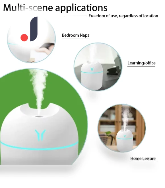 USB Mini Air Humidifier with Essential Oil Diffuser — Diffusers, RuJia Home Decor