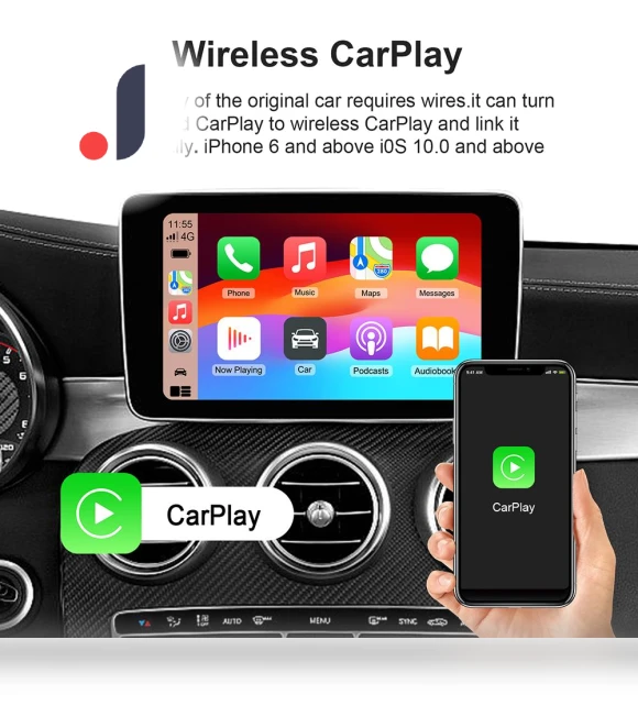 Wireless Android Auto & Carplay AI Box — Stereo Receivers, AE Selection