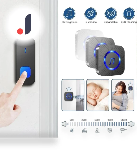 Wireless Waterproof Smart Doorbell — Push Buttons, coaao