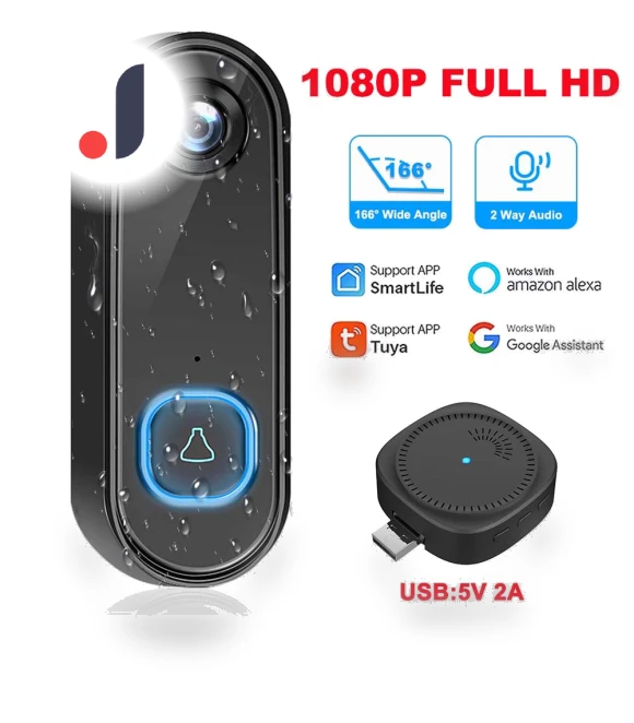 Wireless WiFi Video Doorbell — Smart Home Security, coaao