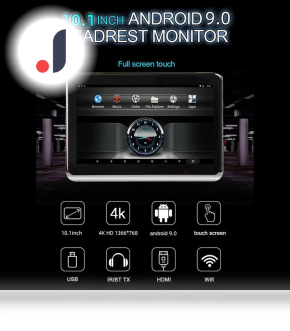 10.1" 4K Car Multimedia Headrest Monitor — In-Car Entertainment Systems, JOHO