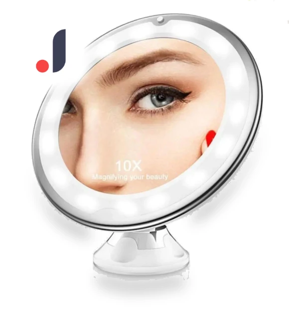 10x Magnifying Mirror with LED Lighting — Handheld, Luminaire Lighting Mall